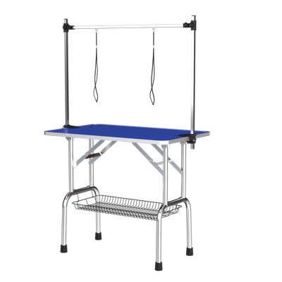 Large Size 46" Grooming Table For Pet Dog And Cat With Adjustable Arm And Clamps Large Heavy Duty Animal Grooming Table