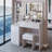 Reno Makeup Vanity with Adjustable LED Mirror, Stool & Spacious Storage-1765557937