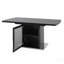 Table de salle à manger rectangulaire moderne de 47,24 à 63 po, extensible, avec plateau de table en marbre noir imprimé et pieds de table de rangement avec base en métal-258818587