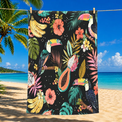 Serviette de plage 1PCS Banana Papaya Hibiscus