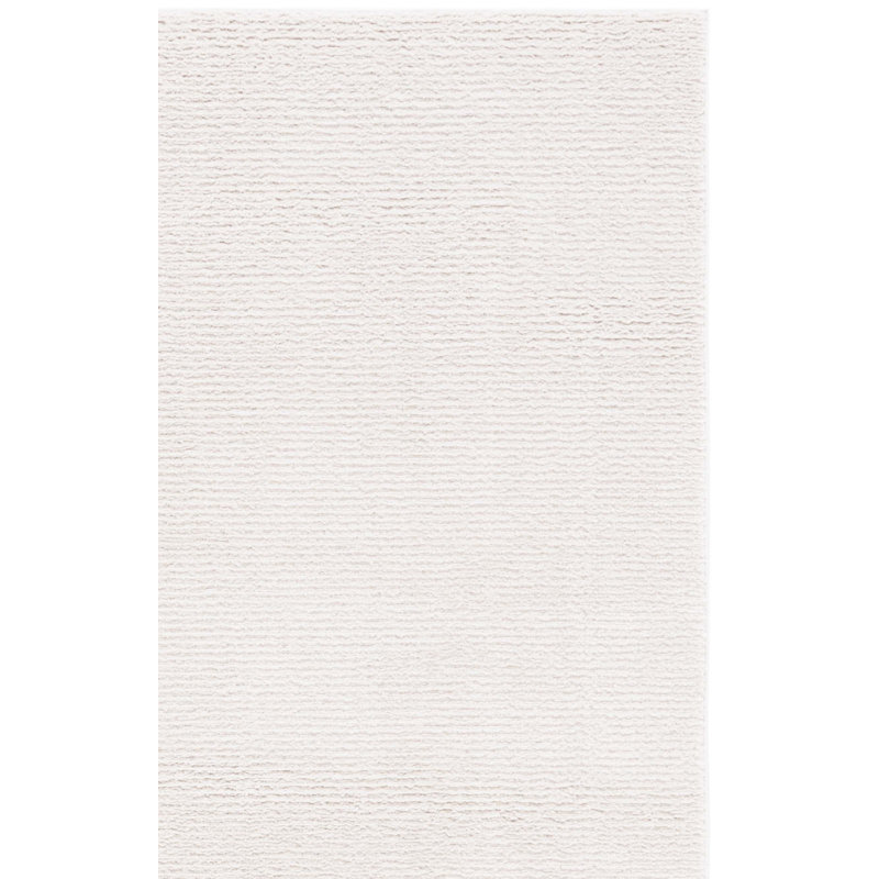 Tapis ivoire en polyester tissé à la machine Autin, Carré 6 pi 7 po