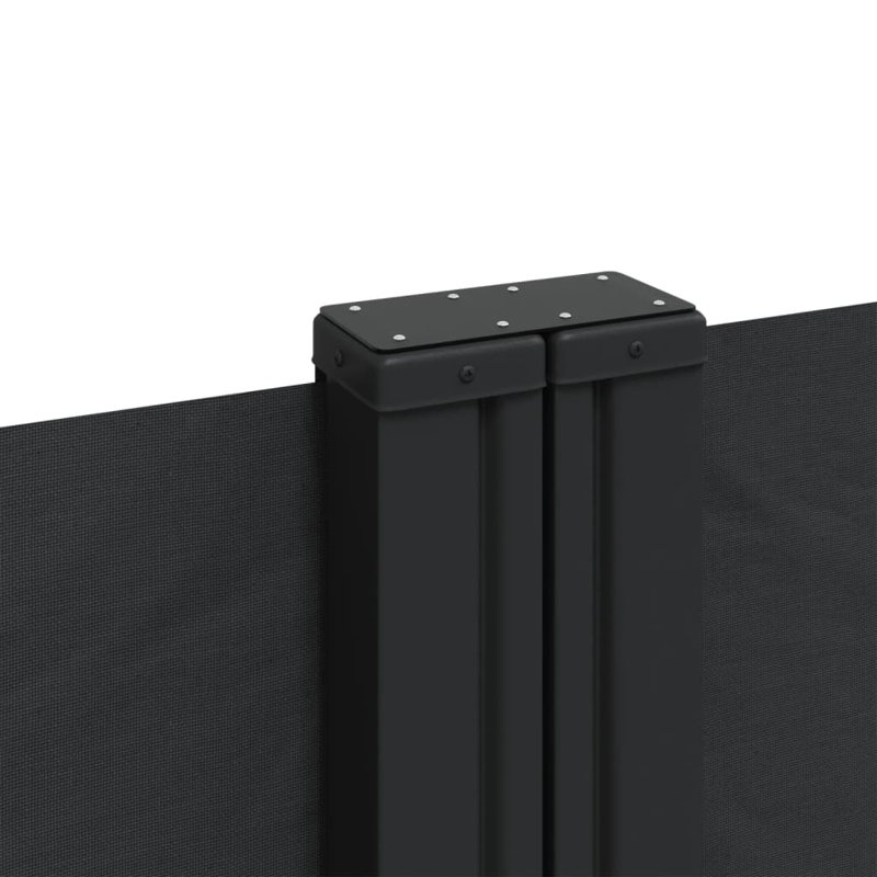 Dakota Fields Polyester Cover Retractable Side Awning, Black, 200cm H x 1000cm W