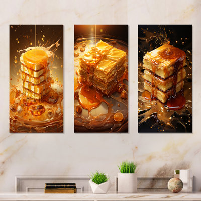Honey Baklava Bounty Dessert - Desserts Canvas Prints Set Of 4