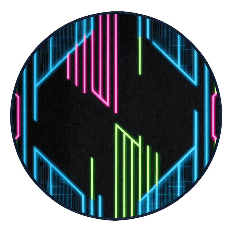 Electric Gradient Rug, Round 8'