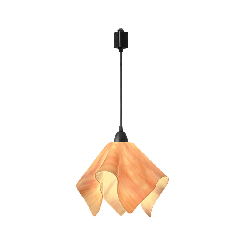 Luminaire suspendu 1 lumières flamme Dale, Grand, Noir, Rose bisque