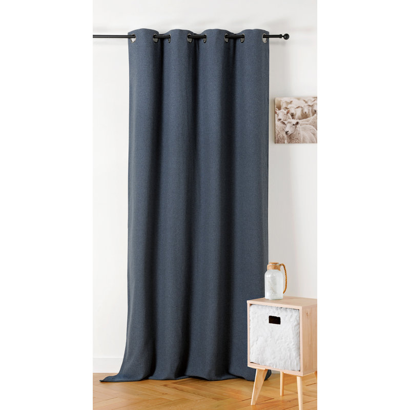 Nikkole Semi Sheer Curtain Single Panel, Midnight Blue
