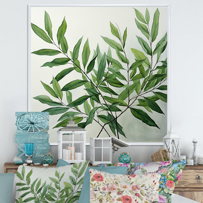 Feuillage olive minimaliste à feuilles I
