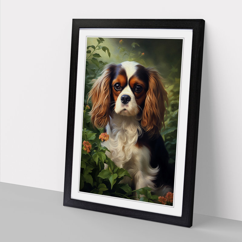 Cavalier King Charles Spaniel Informel - Single Picture Frame Print on Wood, Black Framed, 34cm H x 25cm W x 2cm D