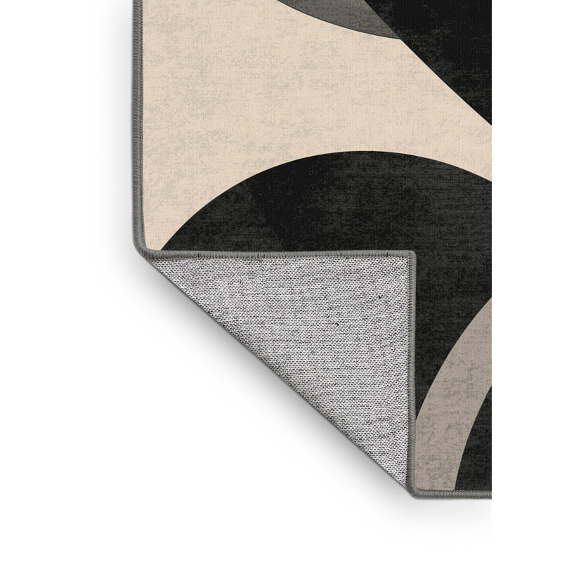 Tapis chic et moderne lavable à la machine Manhasset, Carré 6 pi