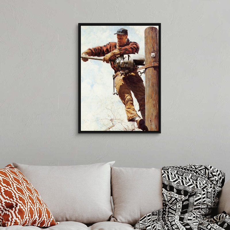 Art mural sur toile Norman Rockwell, H 34 po x l 26 po x P 1,75 po, Cadre flottant noir