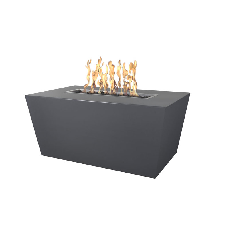 Mesa Steel Smokeless Fire Pit Table, Gray, 24" H x 60" W x 24" D, Natural Gas