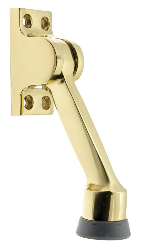 Solid Brass Kick Stop, Polished Brass