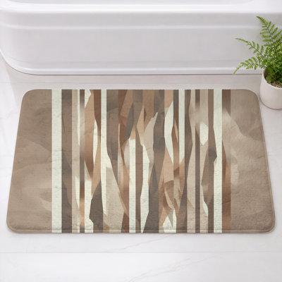 Tapis de bain abstrait à rayures verticales