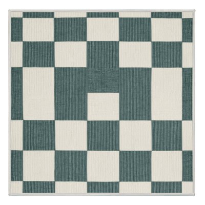 Machine Washable Checkered Beige Area Rug