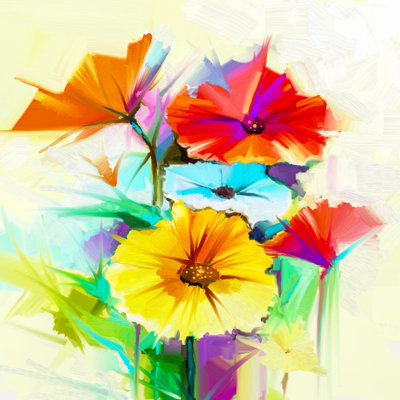 Chamblin Floral Painting - Wrapped Canvas Print