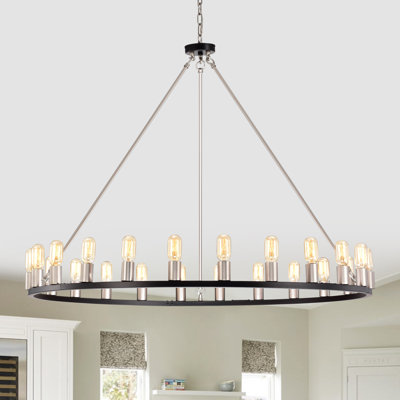 Dylaver 24 - Light Dimmable Kitchen Island Wagon Wheel Chandelier