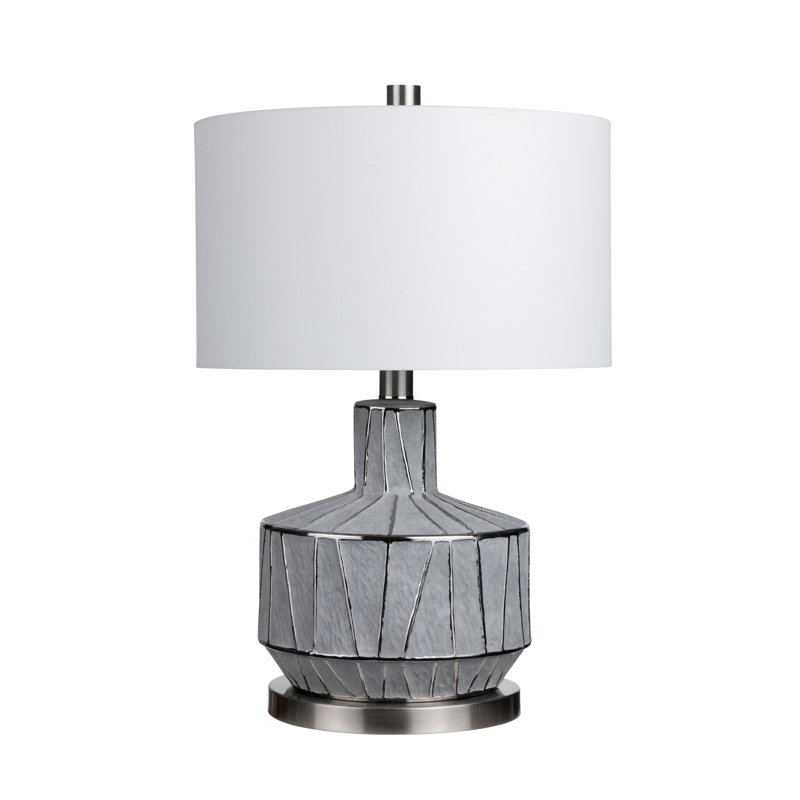 27.25" Ceramic Table Lamp With White Shade