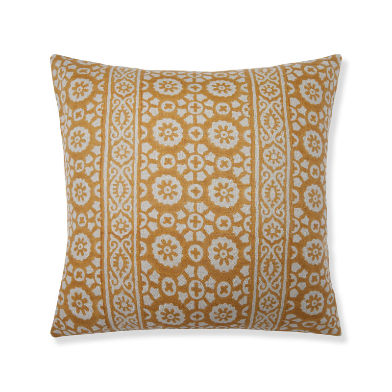 Patrika Pillow Cover - 22" x 22", Yellow Floral