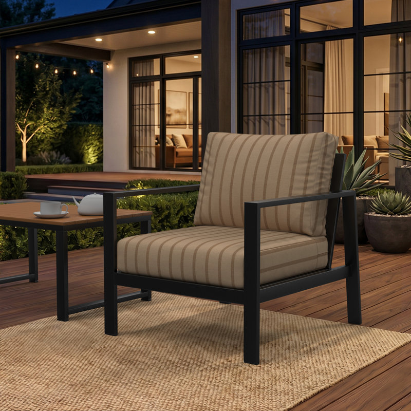 Sunbrella Outdoor Lounge Chair Cushion, Unwind Driftwood