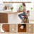 Swivel Barstools Set of 4 Faux Leather Bar Height Chairs with Upholstered Seat Back Black + Brown-128949390-128949393