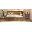 Lit de jour en bois avec tablettes de rangement, USB, DEL et 2 tiroirs-1475955325