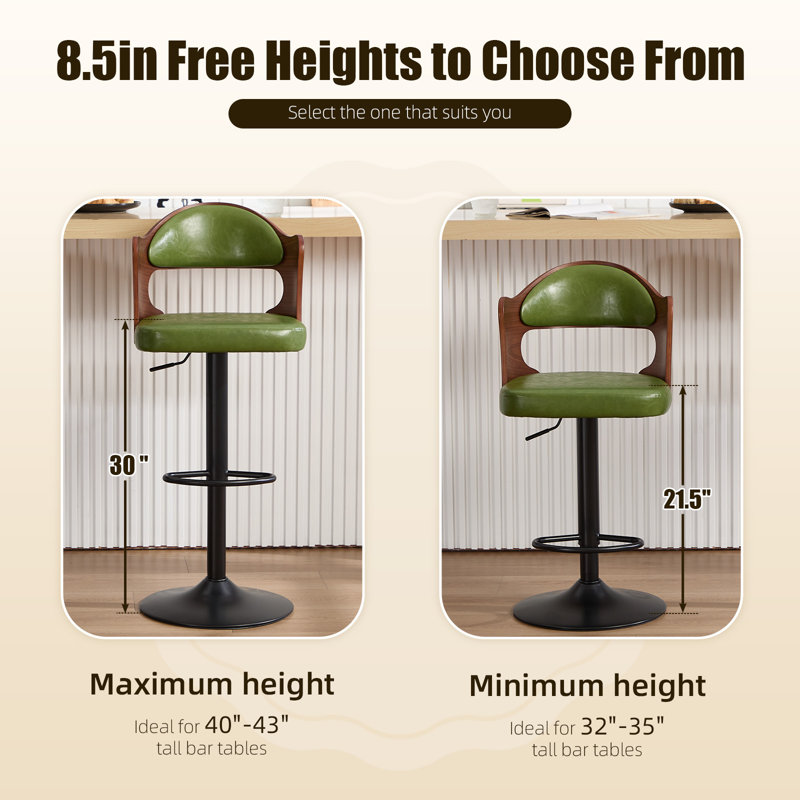Ensemble de 2 tabourets de bar Modern, Vert