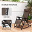 Fauteuil inclinable pliant, fauteuil zéro gravité, chaise berçante extérieure avec coussin, porte-gobelet et porte-téléphone, noir-2143209053