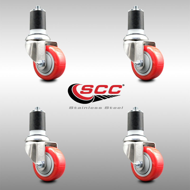 Polyurethane Casters, Red
