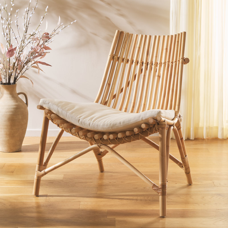 Fauteuil d'appoint avec coussin Hanoverton, Naturel