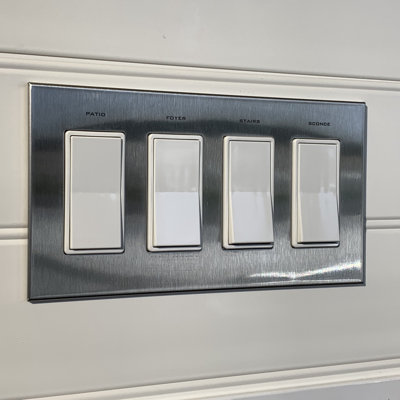 Custom Labelled Magnetic Cover 4 Gang Rocker Wall Plate
