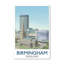 Birmingham, England - Romantic Travel Poster Celebrating The Bullring, Rotunda And City Centre. Giclee Print On Wrapped Canvas. Wall Art, Home Decor - Cities & Towns, England - Wrapped Canvas Print-312341536