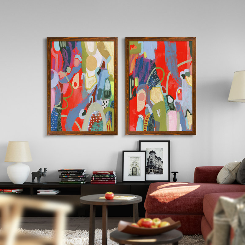 «Max Out I» par Vincent Van Gogh - ensemble de 2 reproductions d'art encadrées, H 16 po x l 20 po, Toile encadrée, Espresso