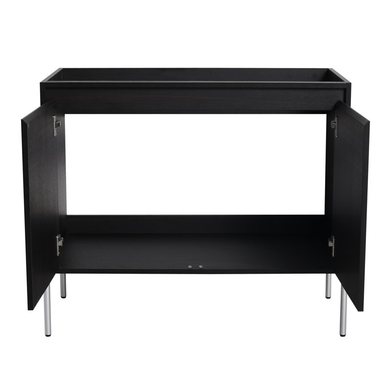 Meuble de salle de bain 91 cm (36 po), design moderne - Finition chêne foncé