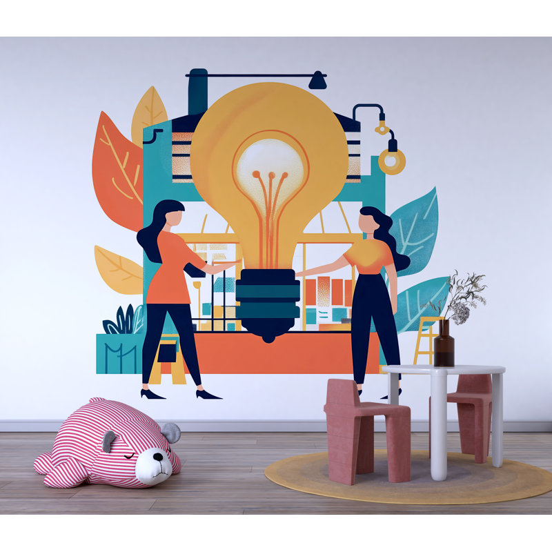 Light Bulb Wall Decal, STEM Classroom Wall Art, Kids Room Wall Sticker, Innovation Wall Decor, Playroom Peel And Stick Mural, 149Gm
