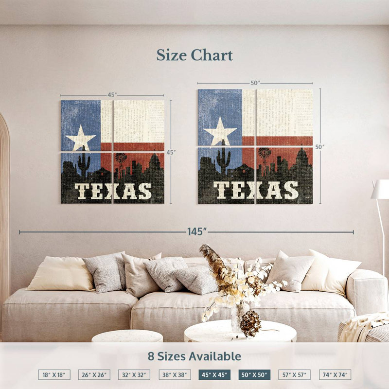 Borges Texas, 45" H x 45" W