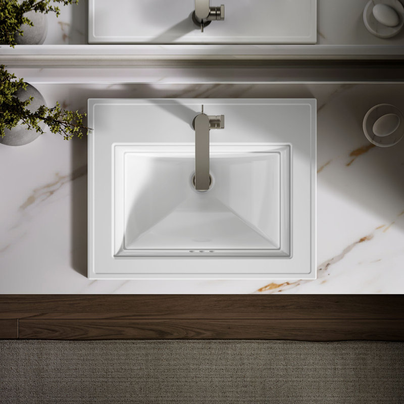 Memoirs® Stately Drop-in Bathroom Sink, White, Single Hole