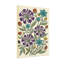 Motif floral de plantes et de fleurs avec fleurs mauves et bleues-513428738