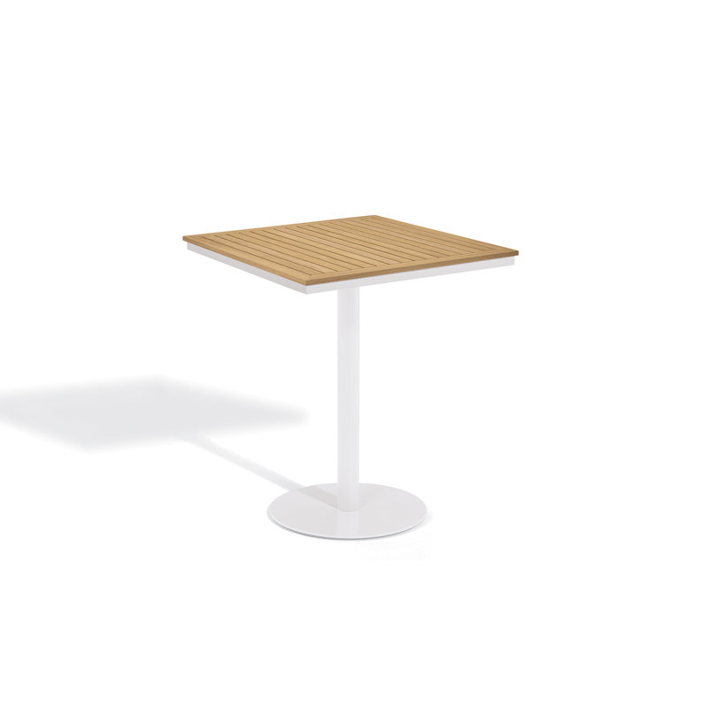 Table de bar Travira, Craie / bois de teck naturel, L 38 po x l 38 po