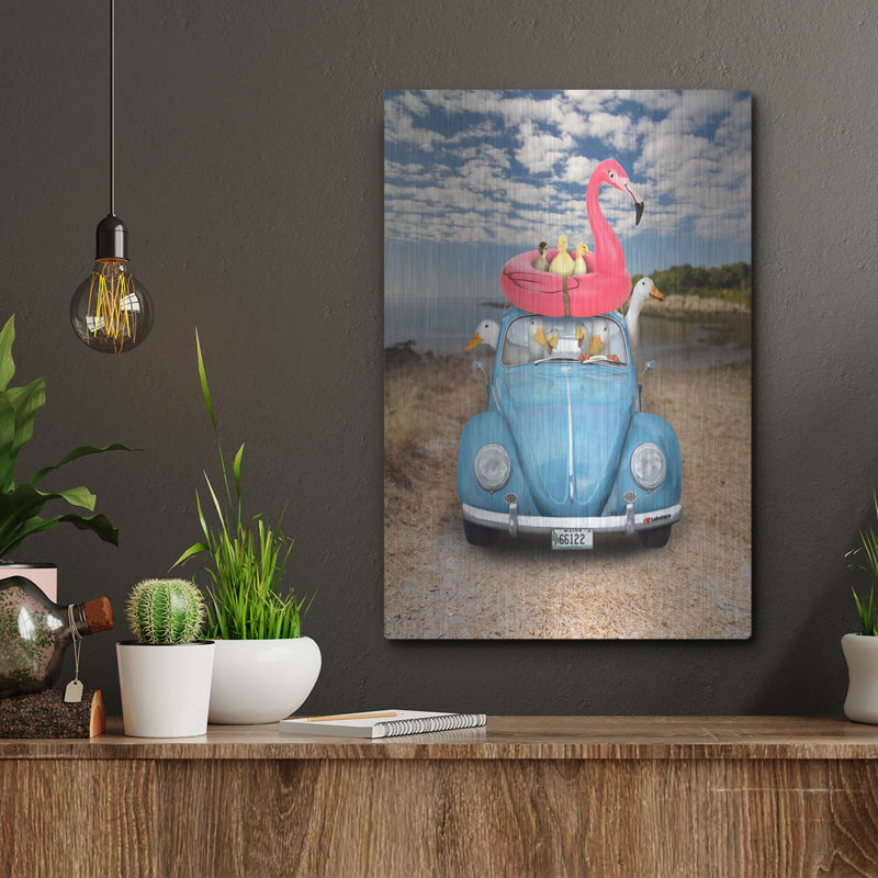  «Ducks At The Beach» par John Hovenstine, art mural en métal, 12 po x 16 po, H 16 po x l 12 po