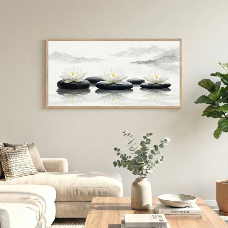«Water Lily», reproduction d'art sur toile encadrée de 1 48 po x 24 po, 48 x 24 pouces