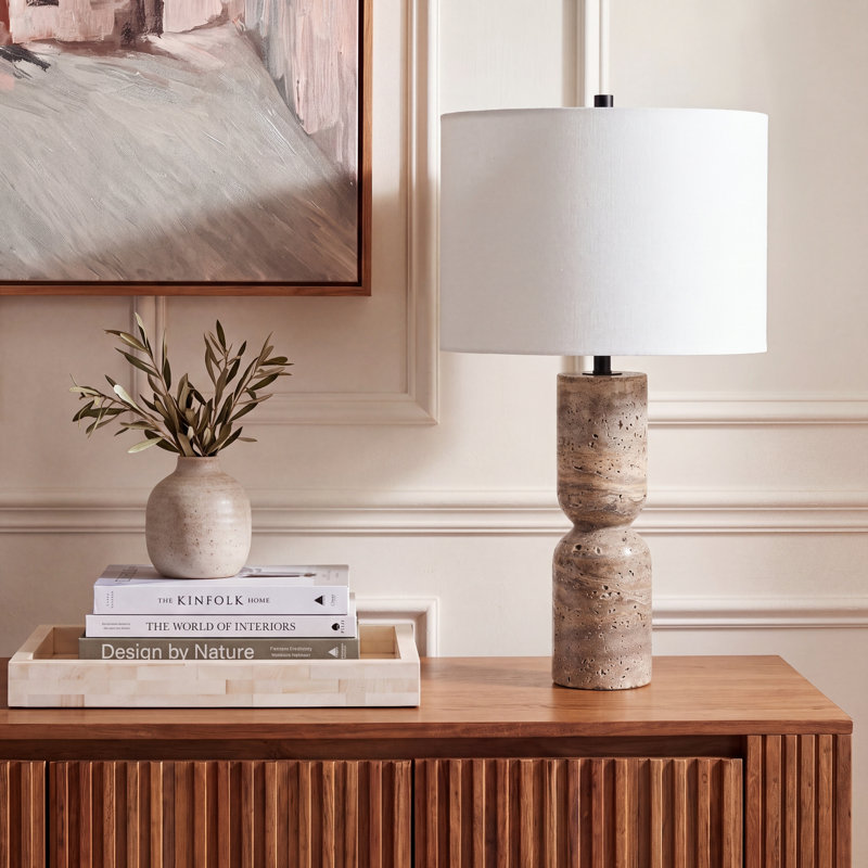 Lampe de table en pierre Jamia, Brun