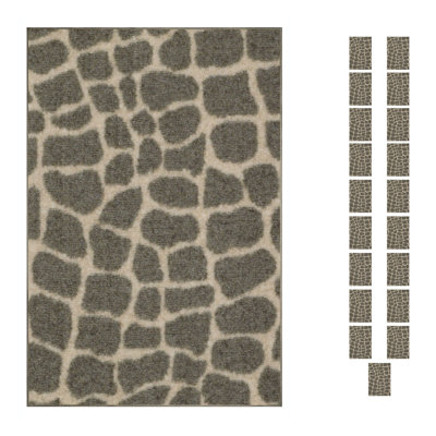 Ensemble de tapis touffetés en nylon beige / vert Ridgemont