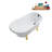 57.5'' x 29.5'' Freestanding Soaking Acrylic Bathtub-83636128-83636118