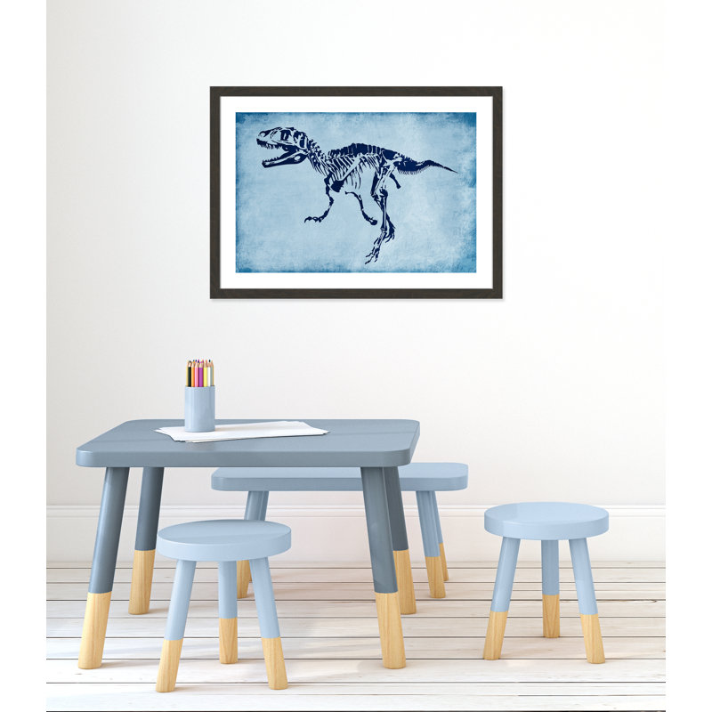 Adhésif décoratif voyage préhistorique 1 pi, H 24,5 po x l 34,5 po x P 0,6 po, Encadré plat à grain de bois noir