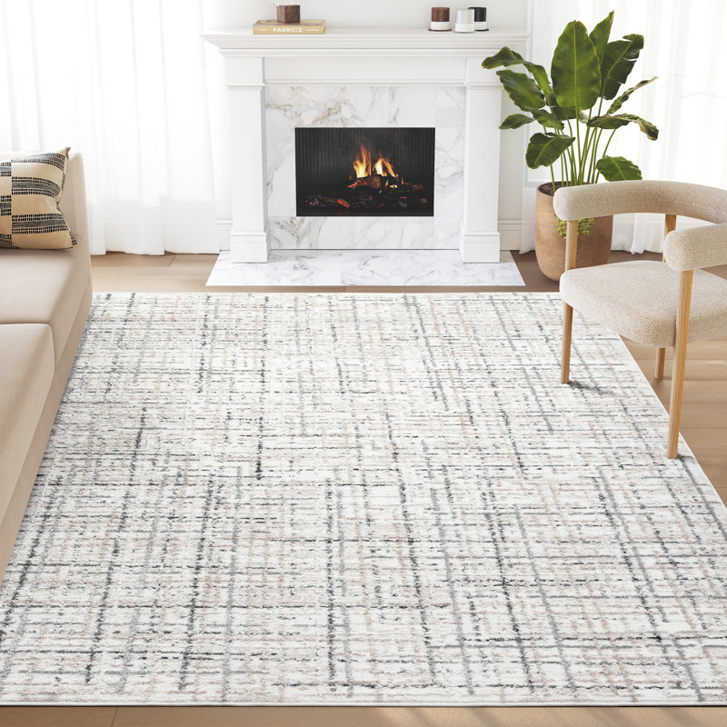 Teagon Abstract Indoor Rug, Rectangle 6' x 9'