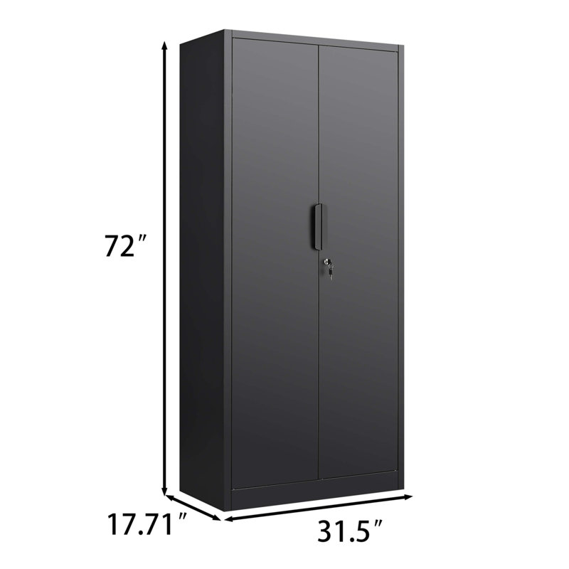 Classeur 70 pouces à 2 portes avec serrure, Noir