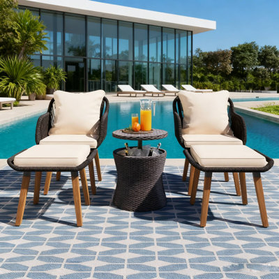 Ensemble 5 pièces de chaises de patio pour la terrasse