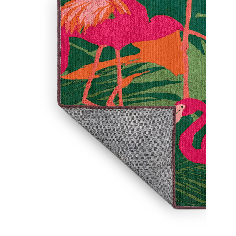  Tapis hawaïen lavable de flamants roses, Rectangulaire 8 pi x 10 pi