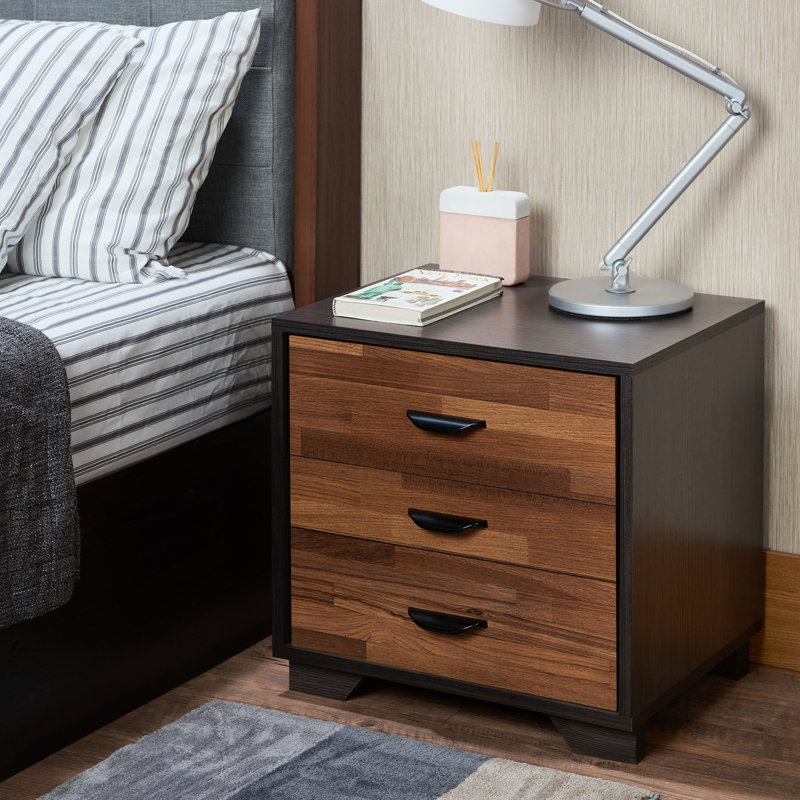 Table d'appoint en noyer et tendance avec rangement attrayant