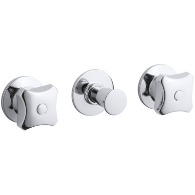Triton Wall-Mount Valve Trim with Push Button Diverter and Standard Handles, Requires Valve